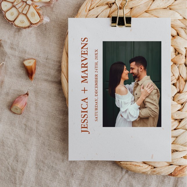 Convites Terracota Queimada Laranja Casamento Rústico (Criador carregado)