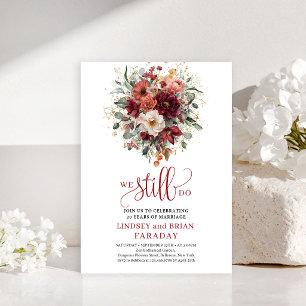 Convites Terracota Rústica Floral de Outono We Still Do