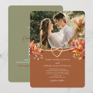 Convites Terracota Rústico Boho Casamento de Outono