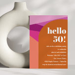Convites Terracotta 50º Aniversário Geométrico Roxo Moderno<br><div class="desc">Terracotta 50º Convite de Aniversário Geométrico dos Roxos Modernos</div>
