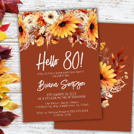 Convites Terracotta 80 Birthday Fall Floral