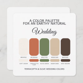 Convites Terracotta and Olive Wedding Color Palette Card