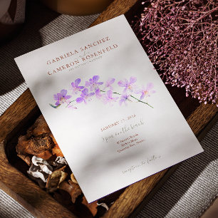 Convites Terracotta Aquarela Boho Floral Orquídeas Casament