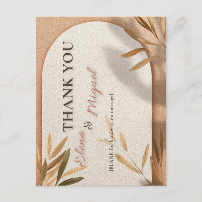 Convites Terracotta Arch Wedding Thank You Card (Frente)