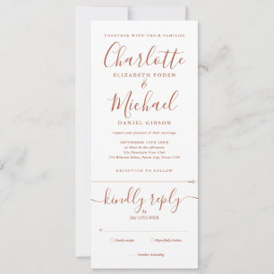 Convites Terracotta Assinatura Script Tudo Em Um Casamento