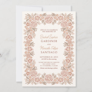 Convites Terracotta Autumn Floral Wedding