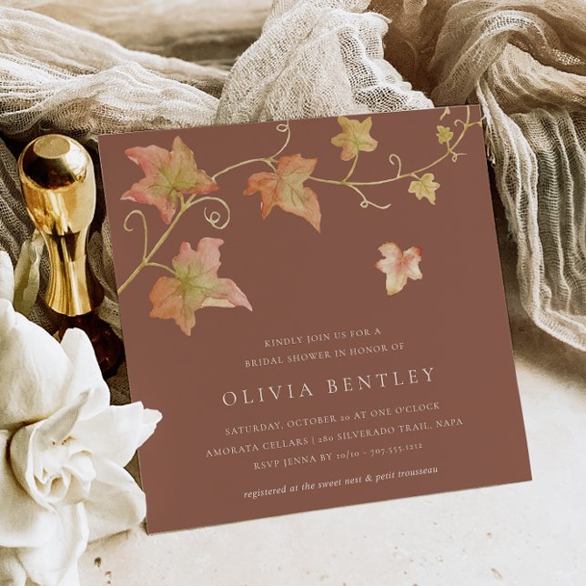 Convites Terracotta | Autumn Leaves Fall Bridal Shower (Criador carregado)