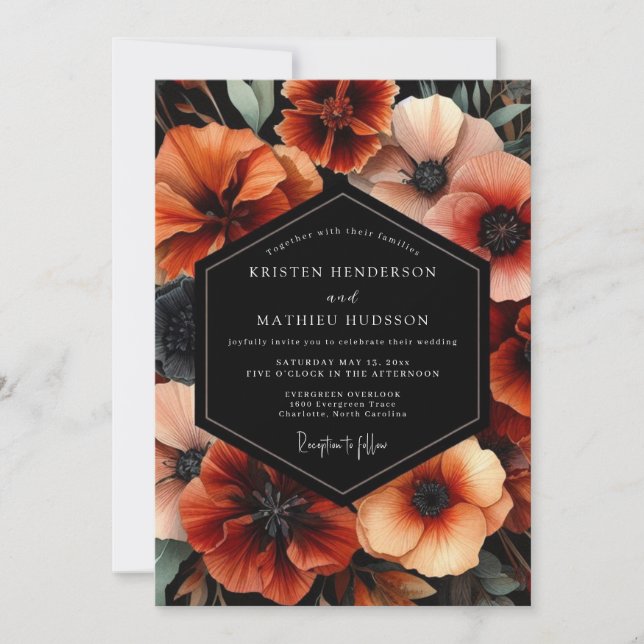 Convites Terracotta Bloom Harvest Wedding (Frente)