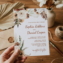 Convites Terracotta Bohemian Floral Earthy Wedding