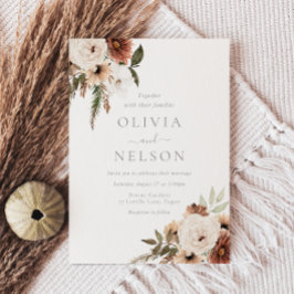 Convites Terracotta Bohemian Floral Modern Wedding