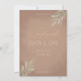 Convites Terracotta Boho Minimalist Save the Date card