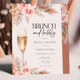 Convites Terracotta Boho Pampas Grass Bridal Brunch