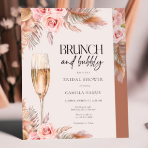 Convites Terracotta Boho Pampas Grass Bridal Brunch