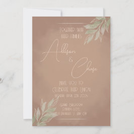 Convites Terracotta Boho Wedding Invitation with Minimalist