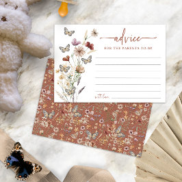 Convites Terracotta Boho Wildflower Advice Card
