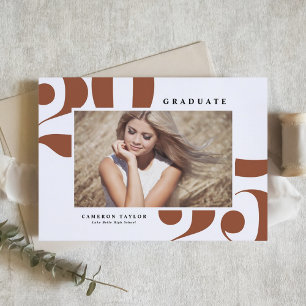 Convites Terracotta Bold Typografia 2023 Foto Graduação