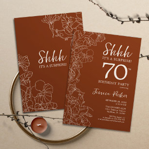 Convites Terracotta Botanation Surprise 70 Aniversário