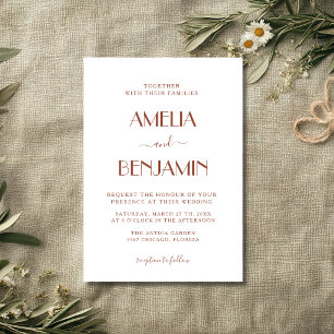 Convites Terracotta & Branco Orçamento Guiet Casamento Limp