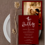 Convites Terracotta Burnt Orange Boho Foto Casamento<br><div class="desc">Um elegante e moderado Minimalista Terracotta Queimou o Convite para Casamento Orange Boho . Que apresenta o fundo laranja da rede. Com uma caligrafia romântica balbuciana... uma modelo de cartão de casamento boêmia boêmica. Com imagem personalizável na parte de trás. E este convite de casamento é Barato e é um...</div>