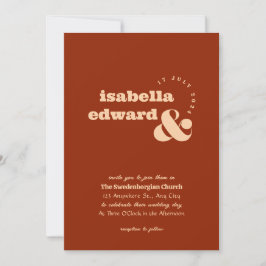 Convites Terracotta Burnt Orange Boho Russo Moderno Simples