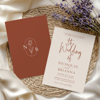 Terracotta Burnt Orange Modern Boho Casamento