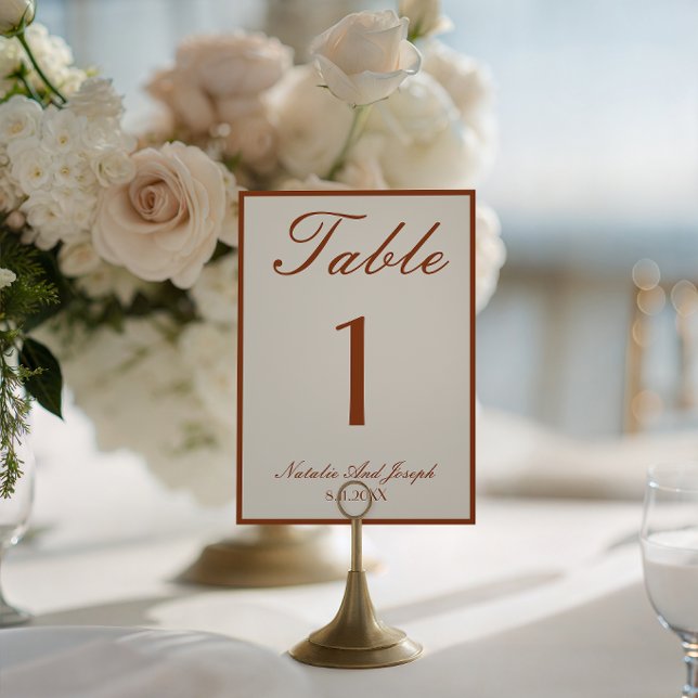 Convites Terracotta Burnt Orange Old Money Wedding Table (Criador carregado)