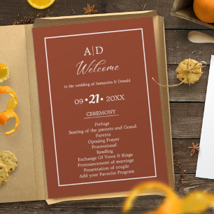 Convites Terracotta Burnt Orange Wedemony Program