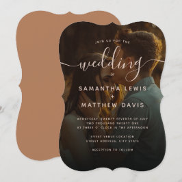 Convites Terracotta Calliografia Script Bohemian Wedding