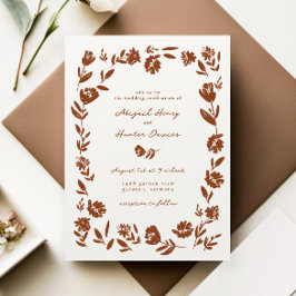 Convites Terracotta Casamento de Flor Selvagem Imísica Dese