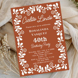 Convites Terracotta Cielito Lindo aniversário de 40 anos me