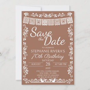 Convites Terracotta Cielito Lindo Save the Date 70 Aniversá