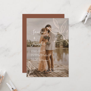 Convites Terracotta com o Casamento de Sobreposição de Foto