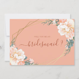 Convites Terracotta Dourada Floral Você Será Minha Porta-Ca