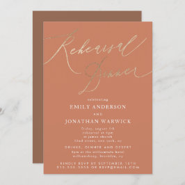 Convites Terracotta Dusty Orange Elegant Ensaio de Casament