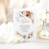 Terracotta e Flores Brancas Boho Baptism