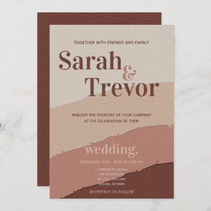 Convites Terracotta e Vinho da Abstrato de Casamento 70