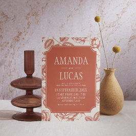 Convites Terracotta Elegant Chinoiserie Casamento