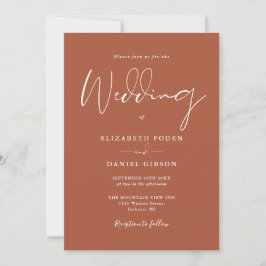 Convites Terracotta Elegant Modern Script Wedding
