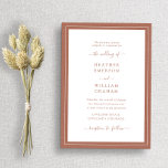 Convites Terracotta Elegant Wedding<br><div class="desc">Concurso Elegante Terracotta. Faça seu convite de casamento tão memorável quanto seu dia especial com este design e na moda. Apresentando um olhar simples e minimalista com um toque clássico tradicional, este convite moderno apenas para texto apresenta um roteiro de caligrafia com letra manual com um clássico terracota / quadro...</div>