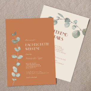 Convites Terracotta Eucalyptus Deco Bachelorette Weekend