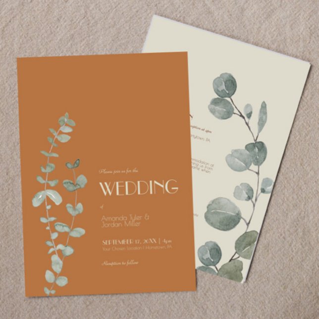 Convites Terracotta Eucalyptus Deco Tudo Em Um Casamento (Criador carregado)
