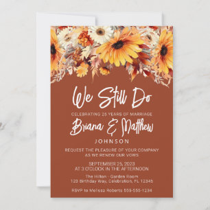 Convites Terracotta Fall Floral Wedding Vow Renewal
