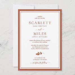 Convites Terracotta Fall Minimalista Deixa Casamento Fronte