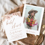 Convites Terracotta Floral Boho Pampas Chá de panela Grass<br><div class="desc">Minimalista Terracotta Elegante e Moderno Chá de panela de Roteiro de Grass Boho com Foto para o Outono (outono),  Inverno,  Primavera ou Verão - inclui uma bela e elegante tipografia de roteiros para a celebração especial da Noiva Ser antes do Casamento.</div>