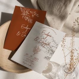 Convites Terracotta Floral Boho Trendy Wedding