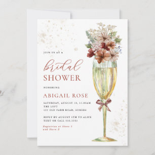 Convites Terracotta Floral Noiva Showe Gold Champagne