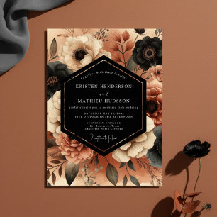 Convites Terracotta Floral Romance Casamento Temperamental