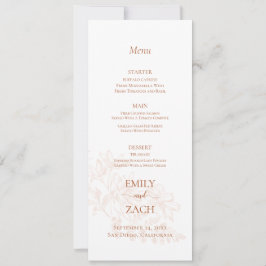 Convites Terracotta Floral Wedding Menu