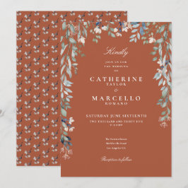 Convites Terracotta Flores Silvestres Flora Verde Casamento