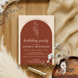 Convites Terracotta Flower Summer Fall Aniversário